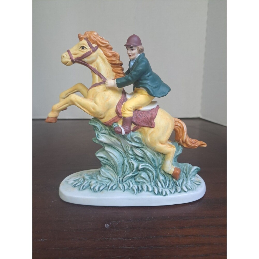 1950s Beswick Huntsman In Green Riding Coat Porcelain Bisque Figurine